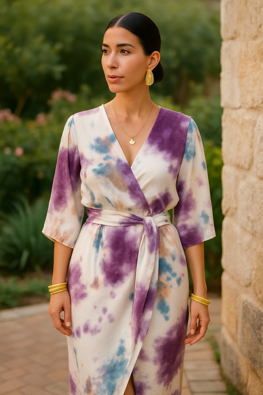 Velira | Violet V-Neck Dress