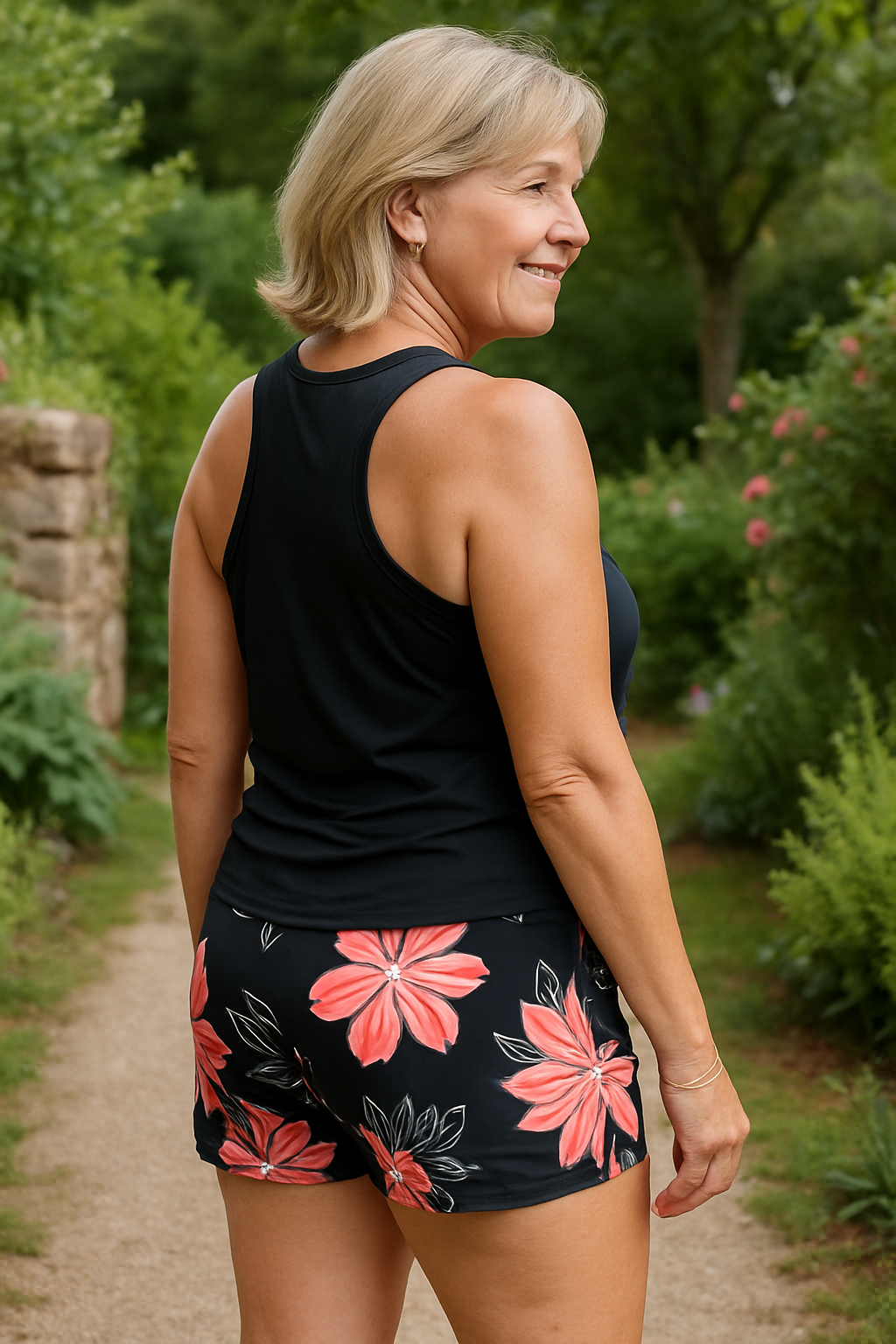 Elise | Printed Tankini & Boxer Set