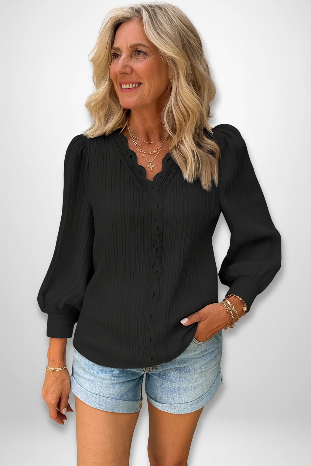 Marisse | Chiffon Lace Blouse