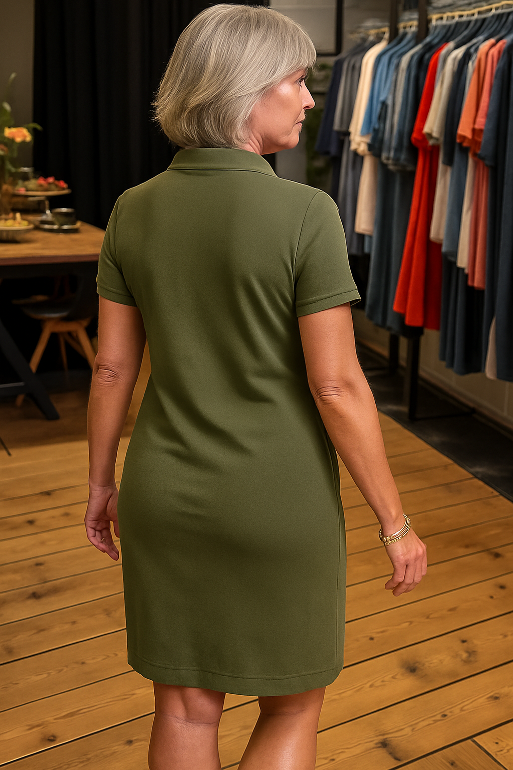 Ariselle | Collared Button-Zip Dress