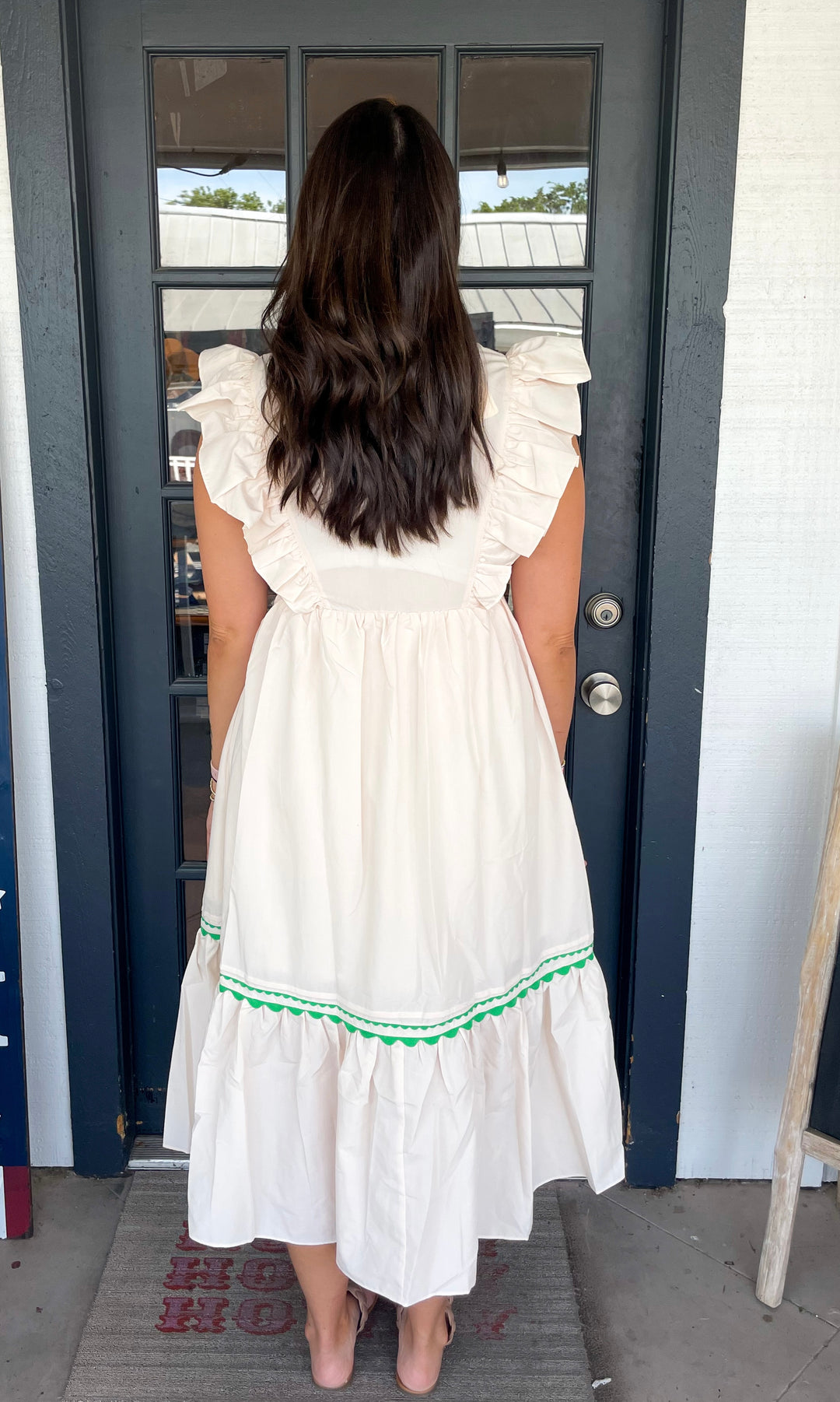 Liora | V-Neck Ruffle Sleeve Dress