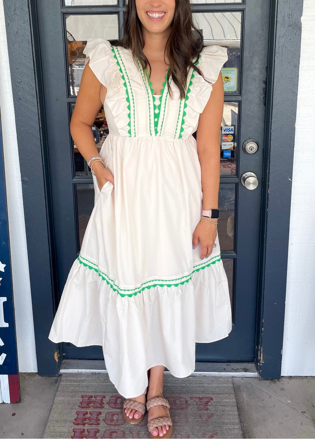 Liora | V-Neck Ruffle Sleeve Dress