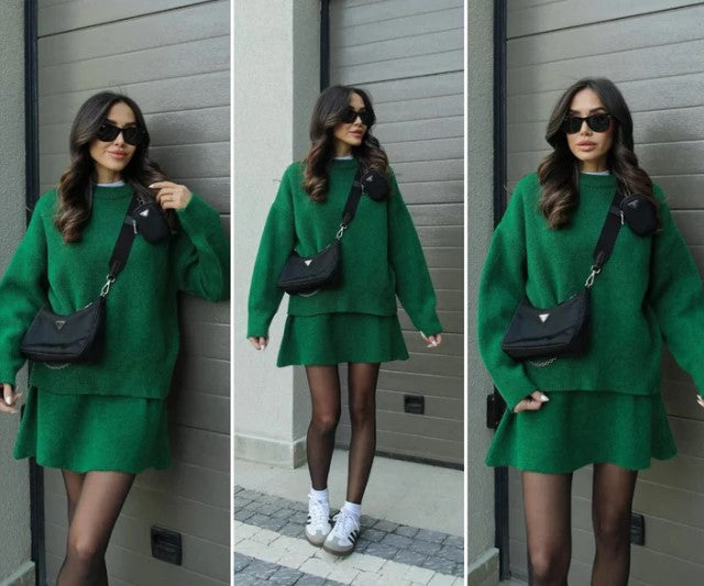 Kaelia | Knitted Top & Skirt Set