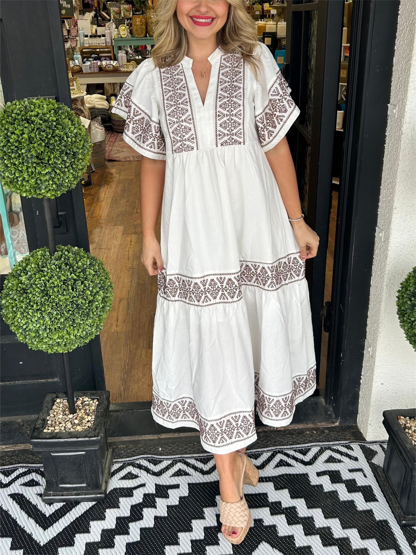 Thalina | Boho V-Neck Maxi Dress