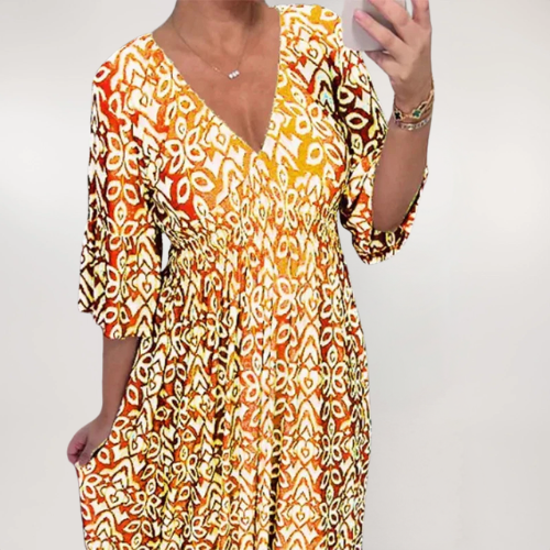 Liora | Casual Boho V-Neck Dress