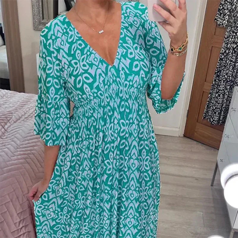 Liora | Casual Boho V-Neck Dress