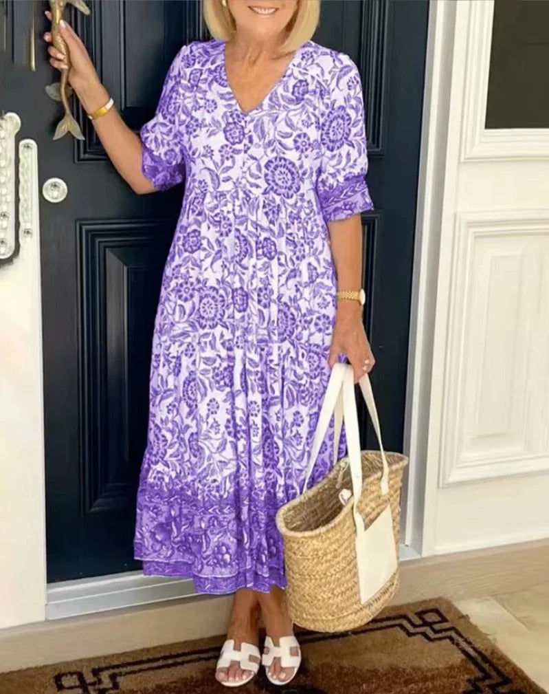 Alisette | V-Neck Floral Dress