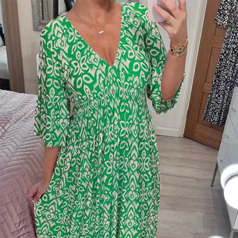 Liora | Casual Boho V-Neck Dress