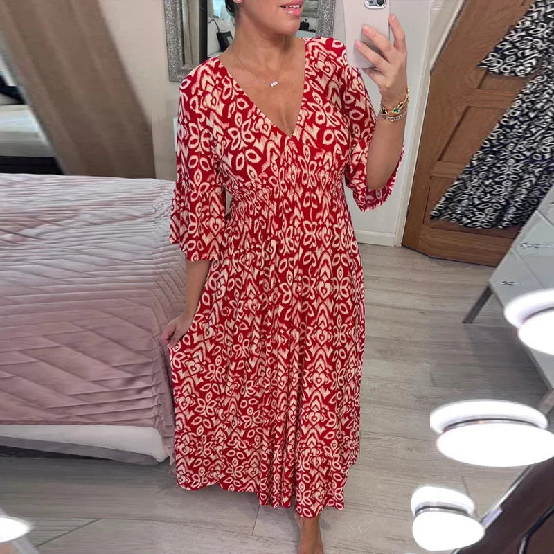 Liora | Casual Boho V-Neck Dress