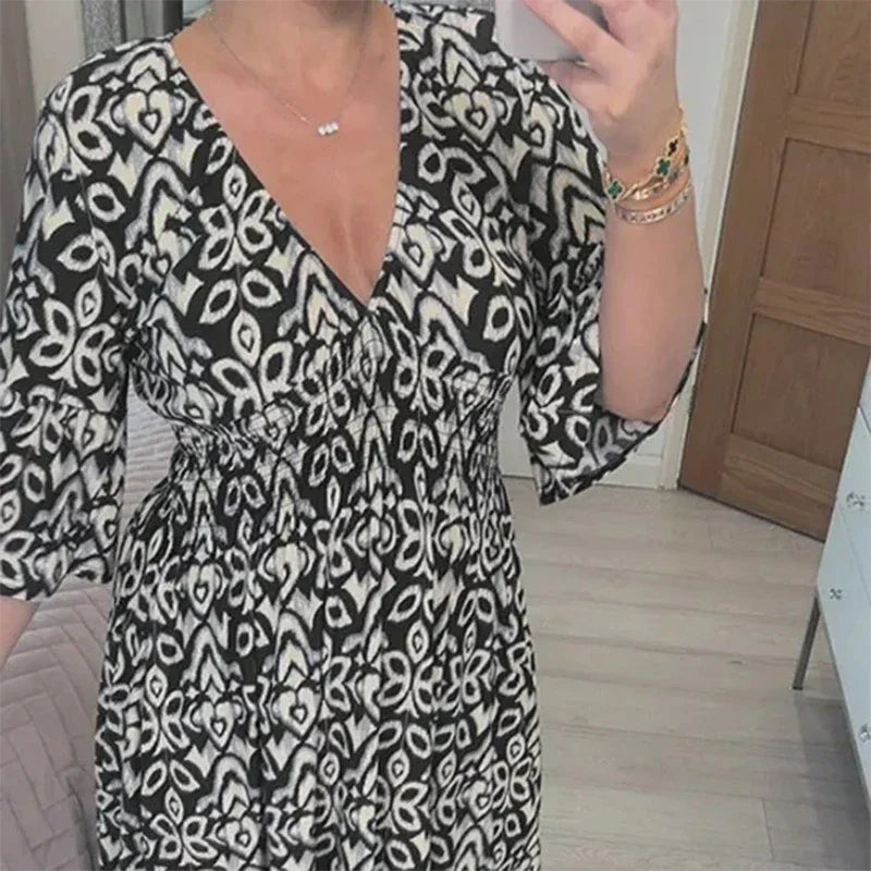 Liora | Casual Boho V-Neck Dress