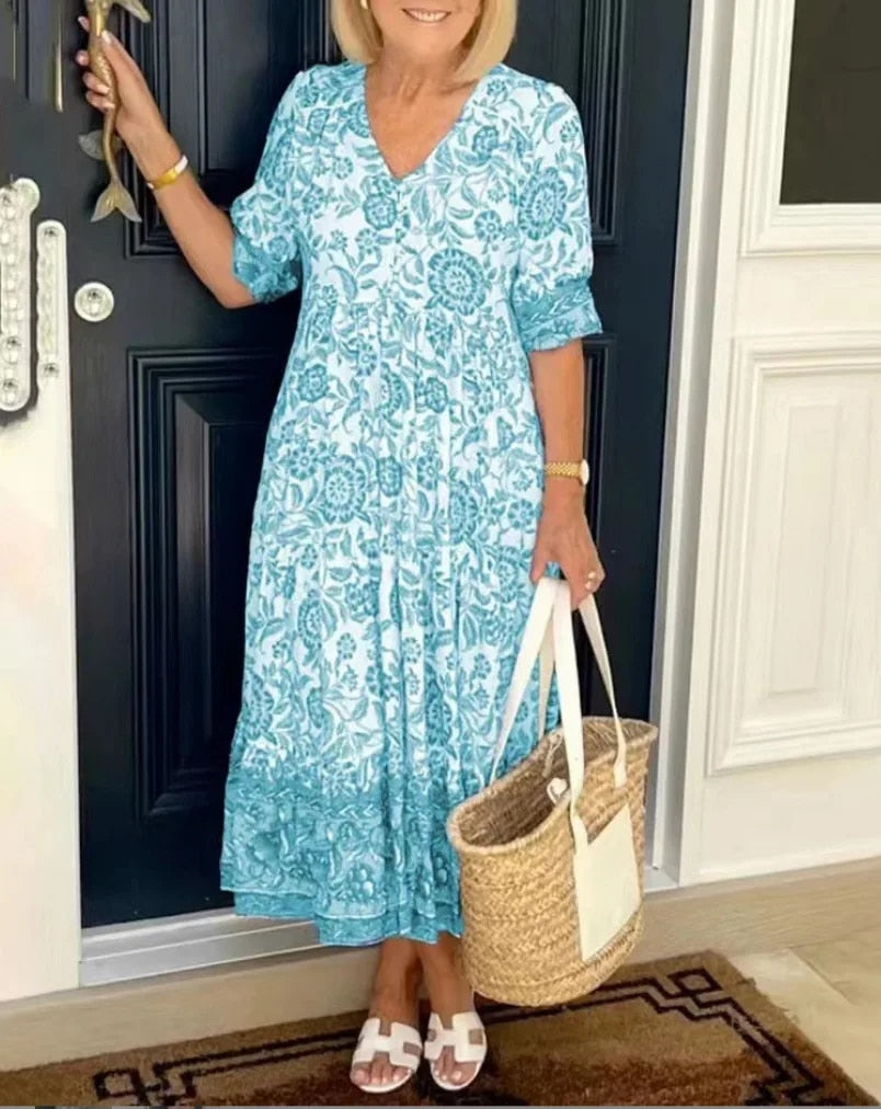Alisette | V-Neck Floral Dress