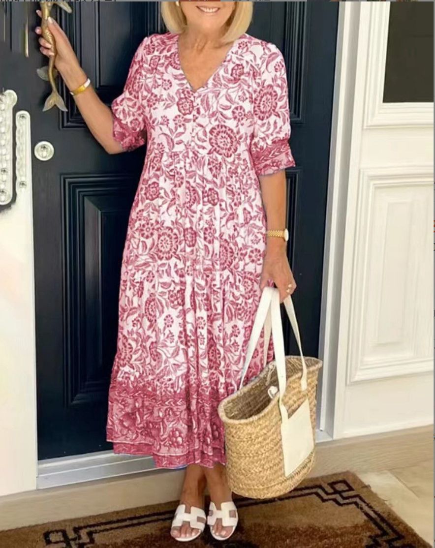 Alisette | V-Neck Floral Dress