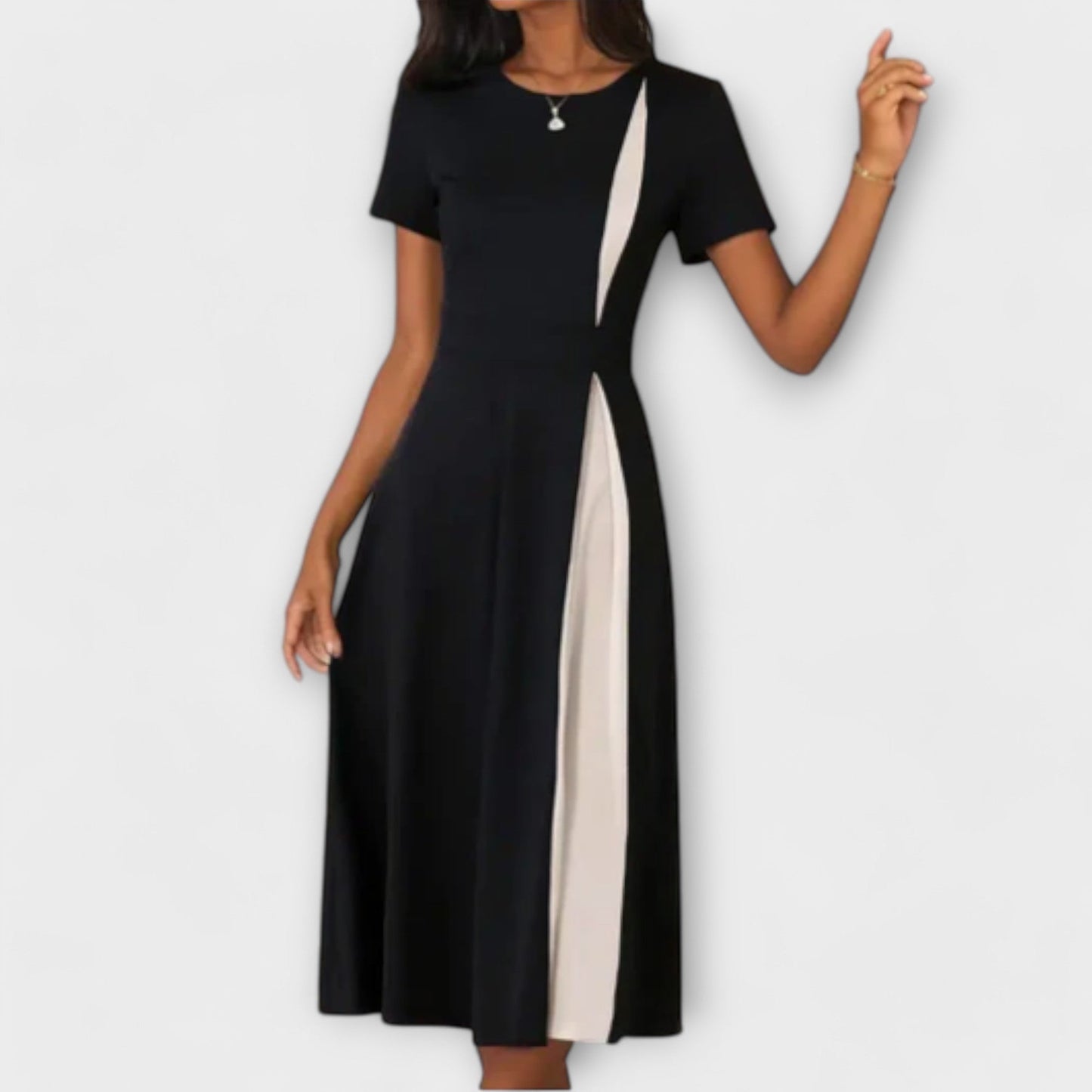 Raveena | Black White Midi Dress