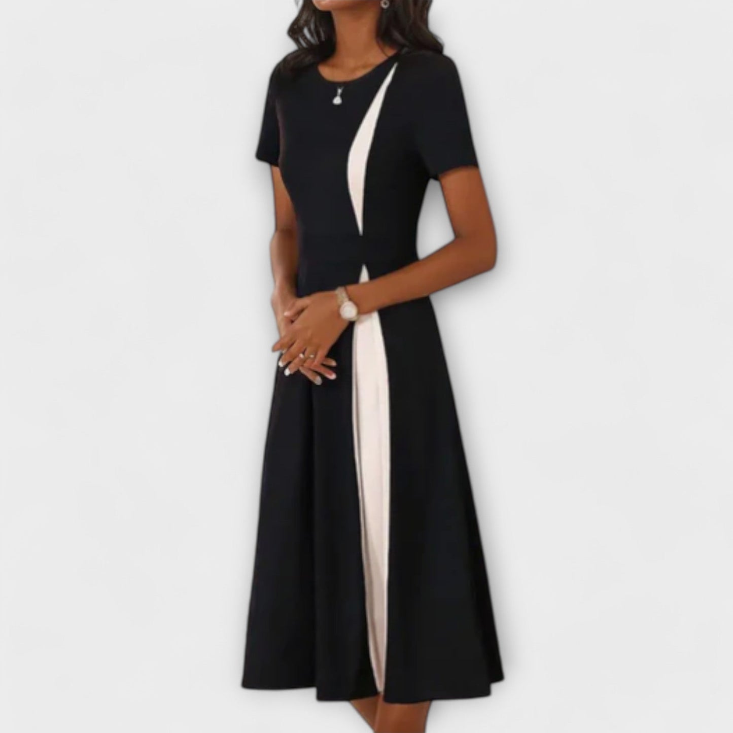 Raveena | Black White Midi Dress