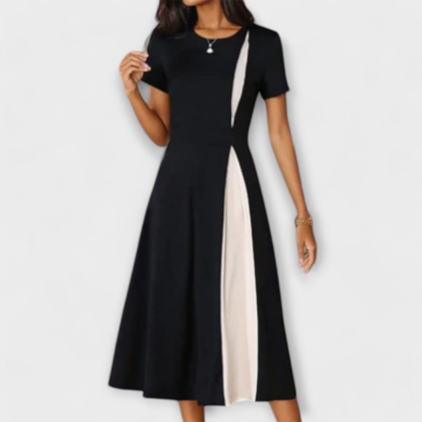 Raveena | Black White Midi Dress