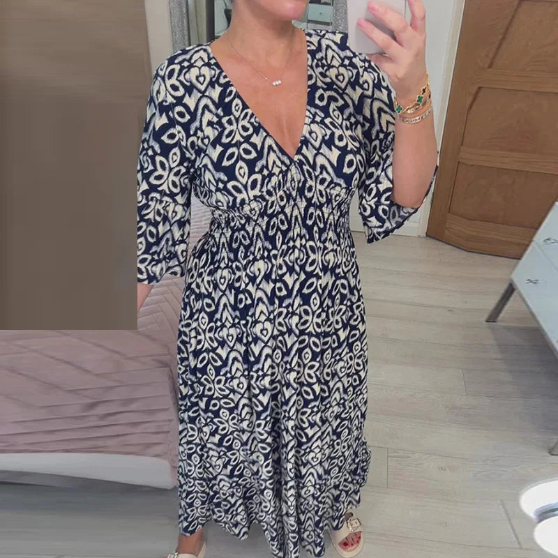 Liora | Casual Boho V-Neck Dress