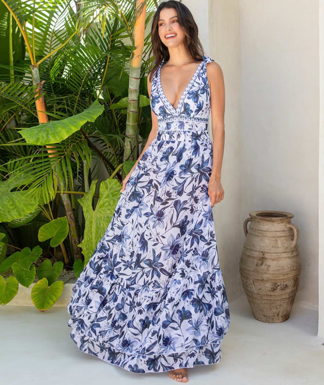 Liora | V-Neck Swimsuit with Matching Skirt