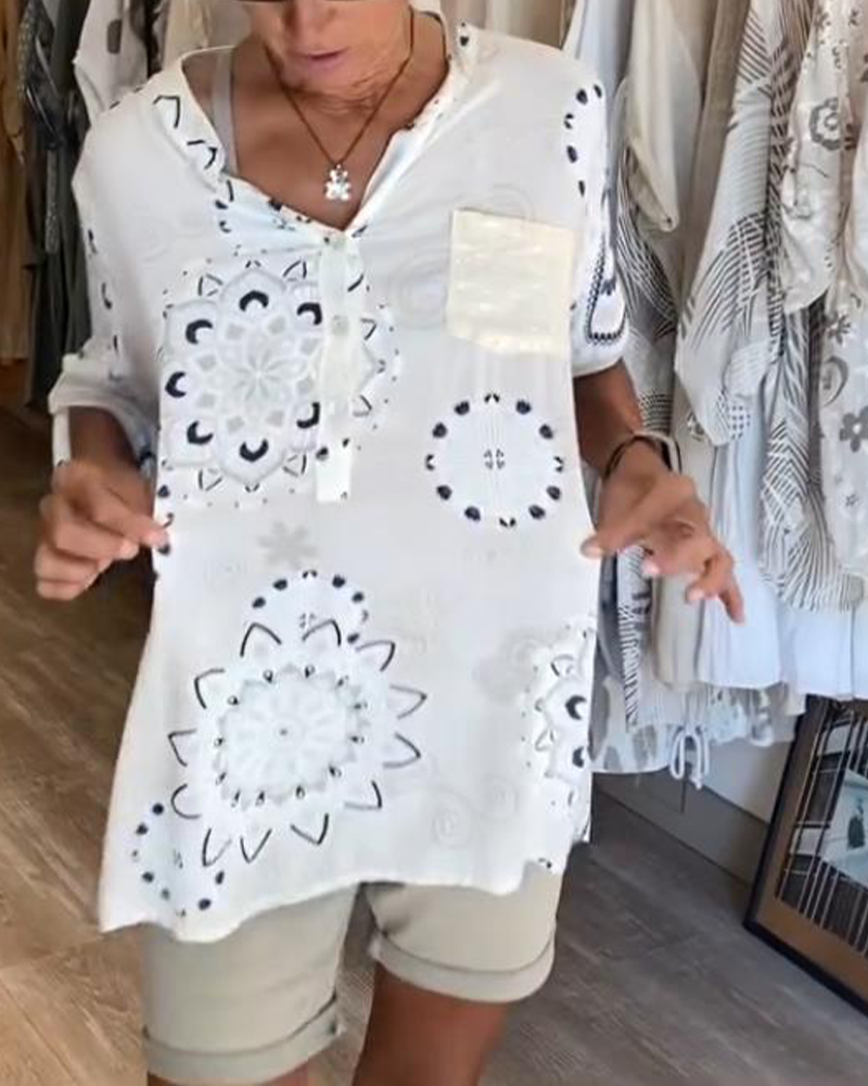 Lyara | Printed V-Neck Blouse