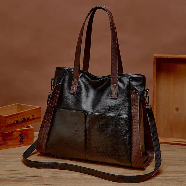 Indira | Classic Indigo Leather Handbag