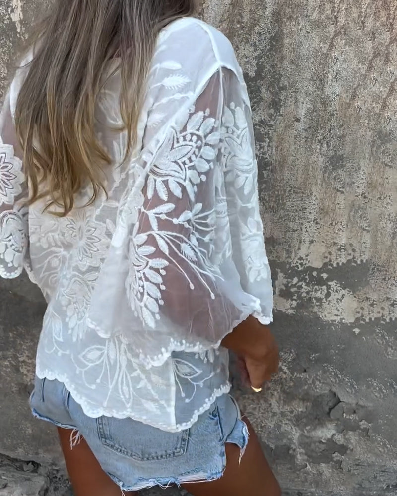 Eloria | Urban Flair Blouse with Butterfly Sleeves
