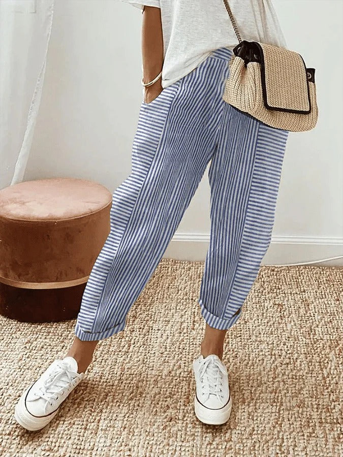 Tahlia | Striped Linen Pants