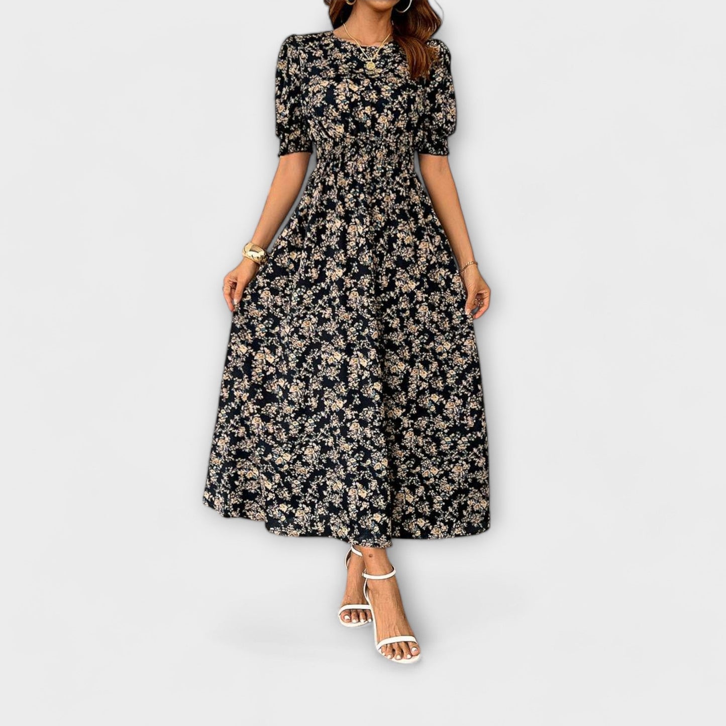 Liora | Floral Round-Neck Dress