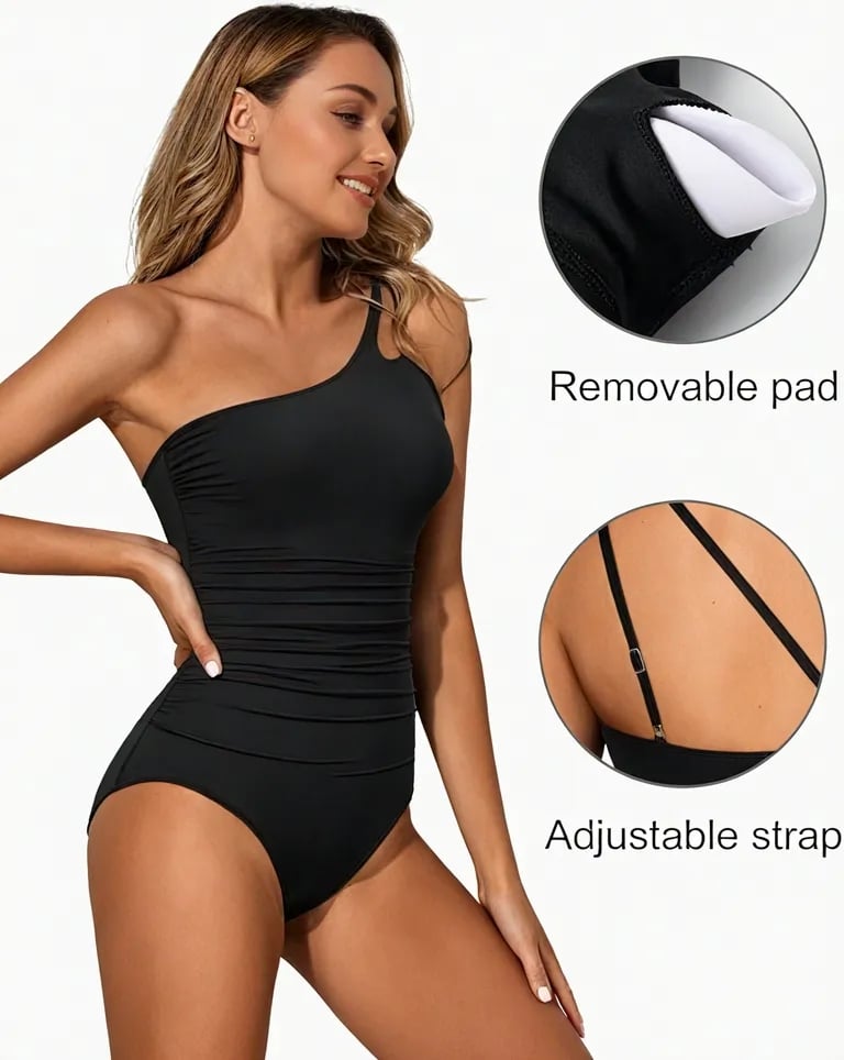 Serena | One-Shoulder Swimsuit Elegance
