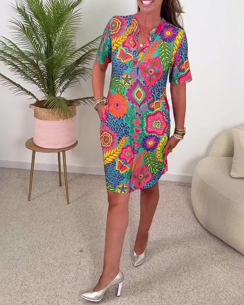Virella | Floral Short-Sleeve Dress