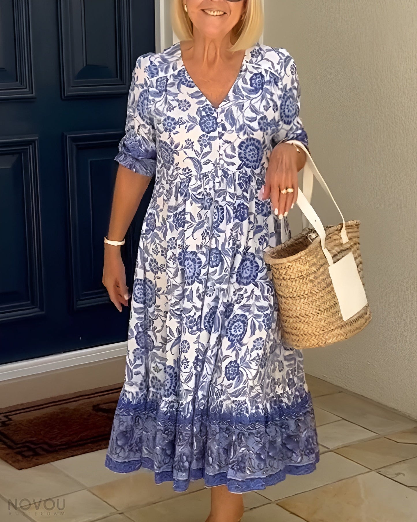 Alisette | V-Neck Floral Dress