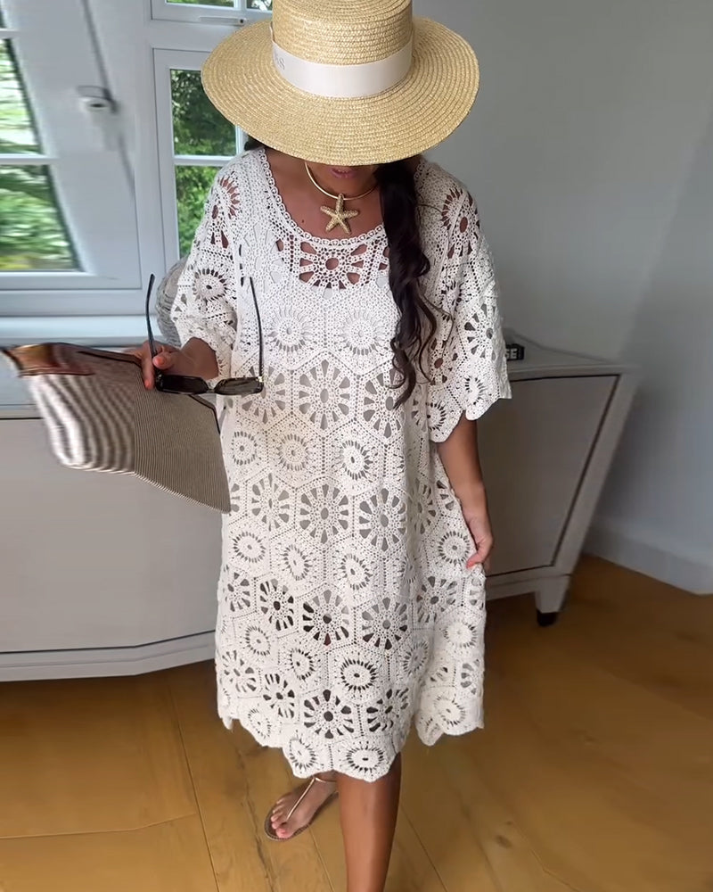 Iselina | Eyelet Half-Sleeve Dress