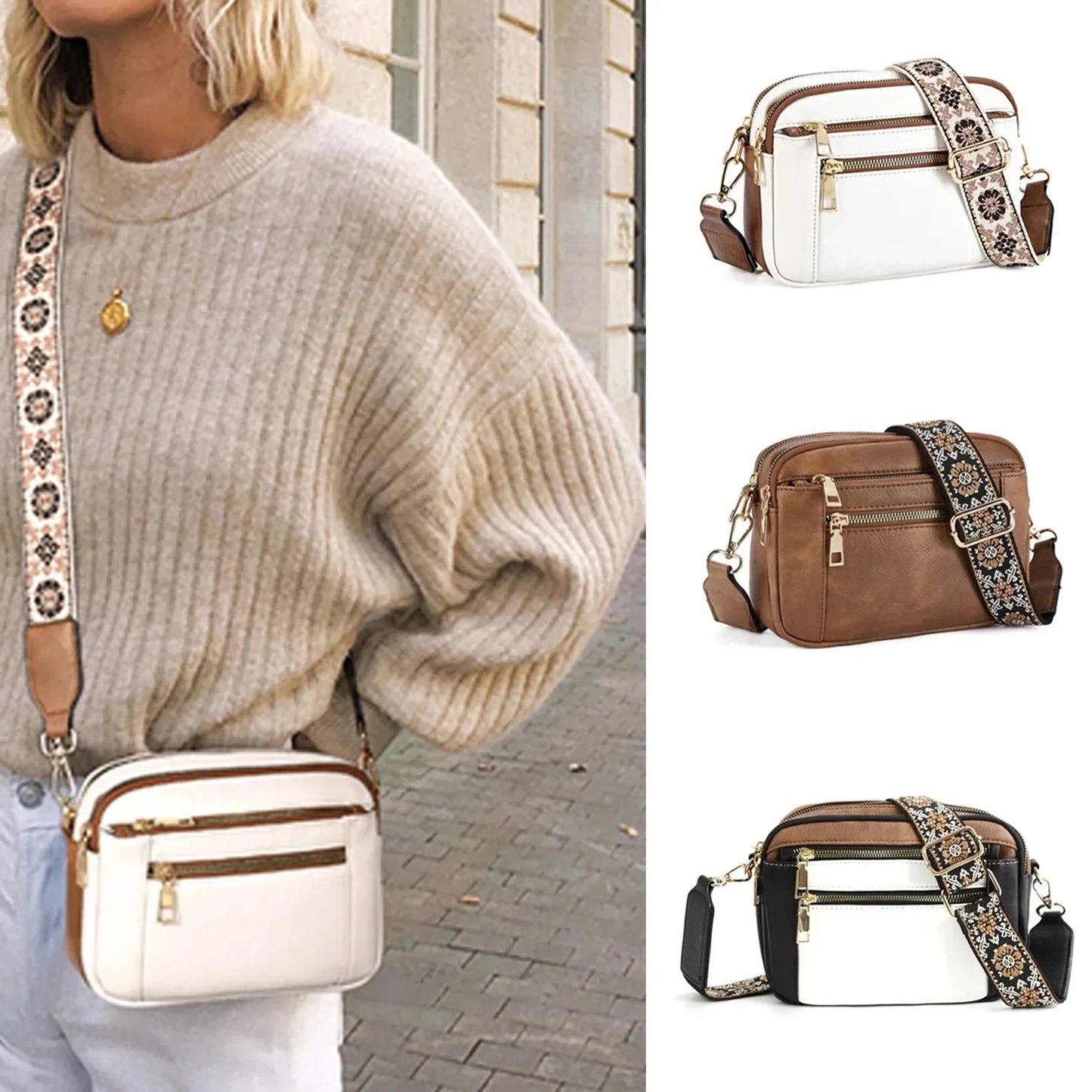 Nylah | Crossbody Bag with Colorful Straps