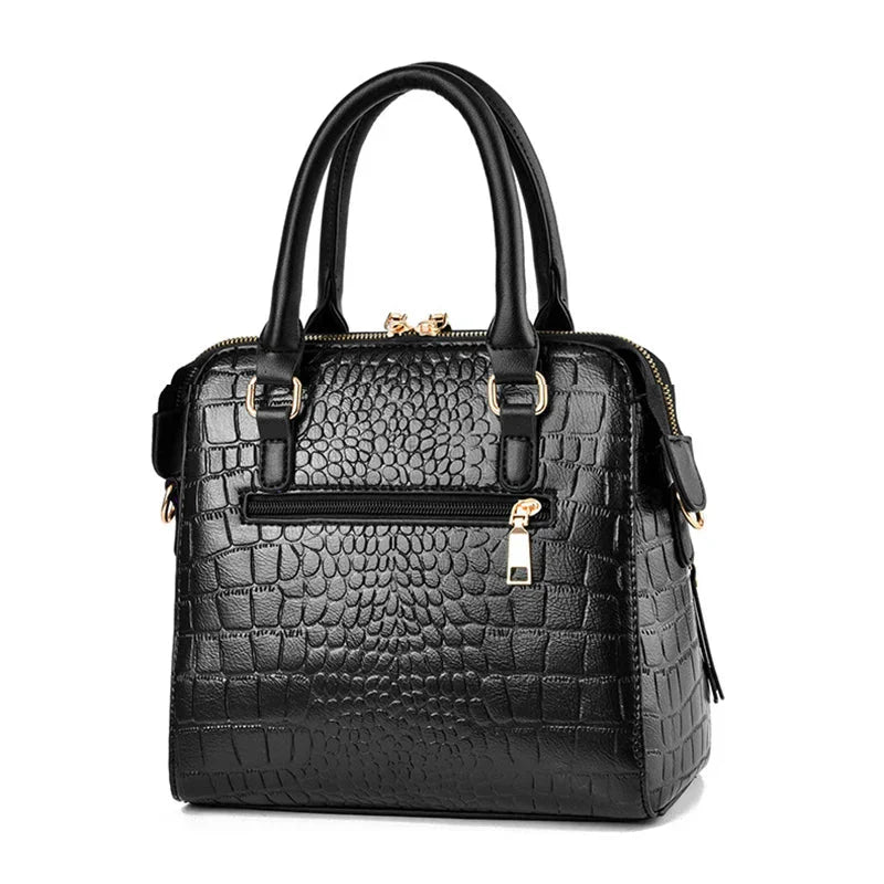 Elara | Crocodile Embossed Leather Bag