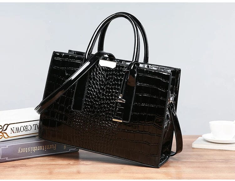 New York | Crocodile Print Leather Handbag