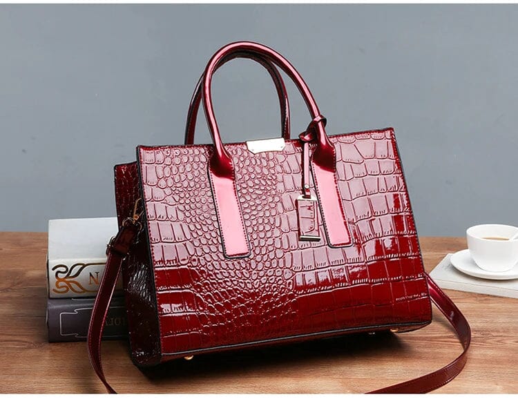 New York | Crocodile Print Leather Handbag