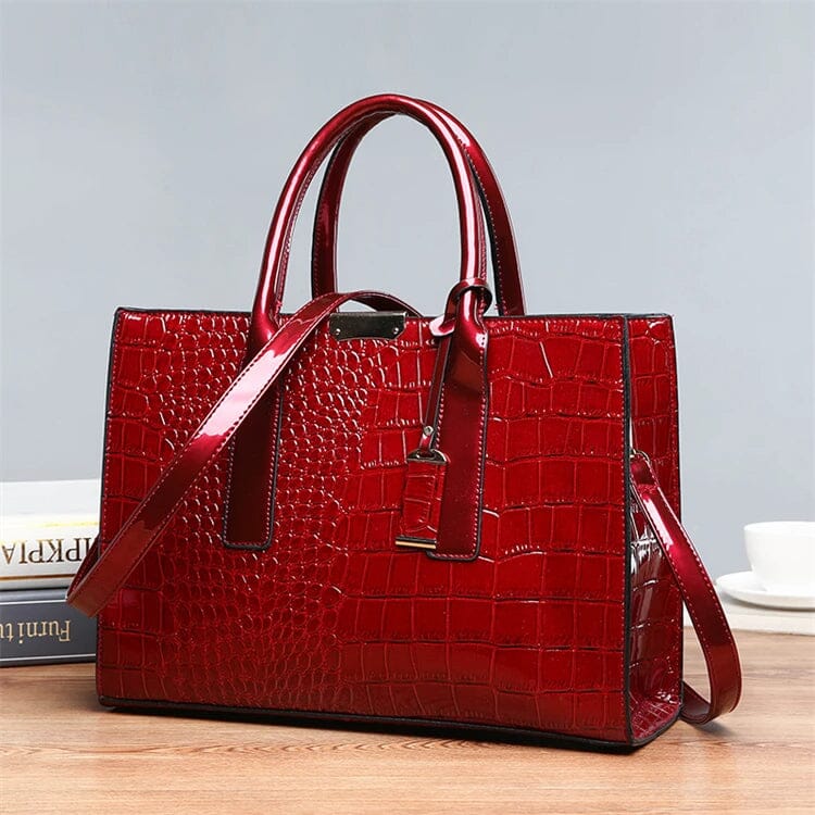 New York | Crocodile Print Leather Handbag