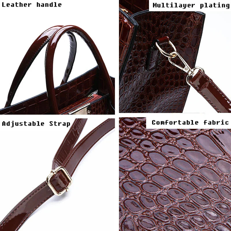 New York | Crocodile Print Leather Handbag