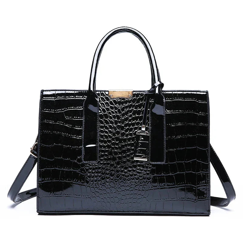 New York | Crocodile Print Leather Handbag