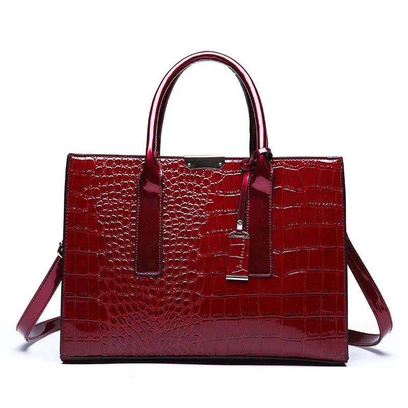 New York | Crocodile Print Leather Handbag