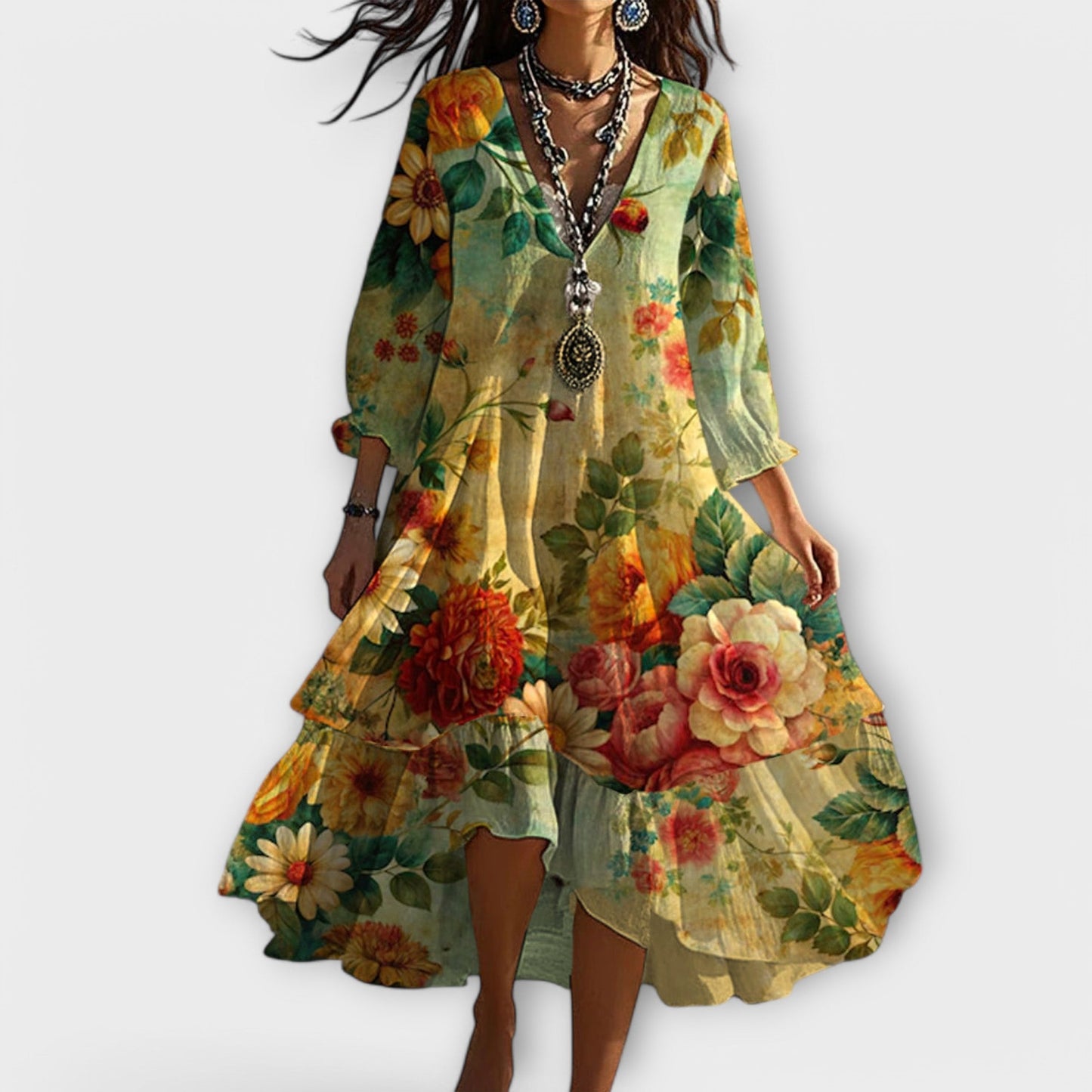 Soraya | Vintage Boho Floral Dress