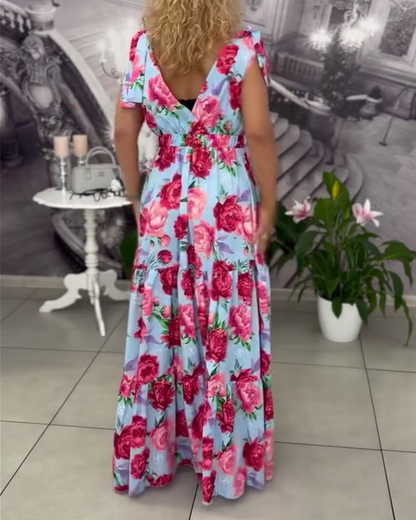 Larena | Printed V-Neck Dress