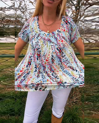 Liora | Patterned U-Neck Tee