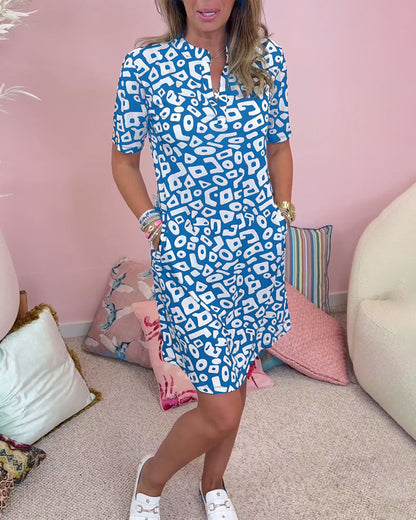 Leona | Printed V-Neck Dress