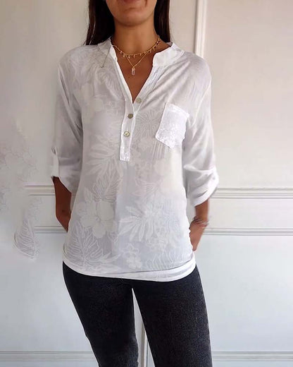 Tayana | Sequin Leaf Patchwork Top