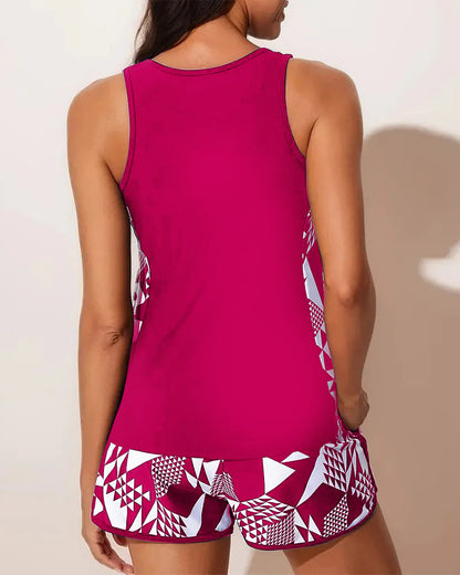 Celia | Geometric Print Two-Piece Swimsuit