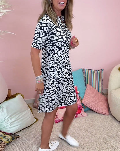 Leona | Printed V-Neck Dress