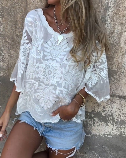 Eloria | Urban Flair Blouse with Butterfly Sleeves