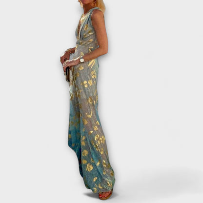 Iselina | Flowing Sequin V-Neck Dress