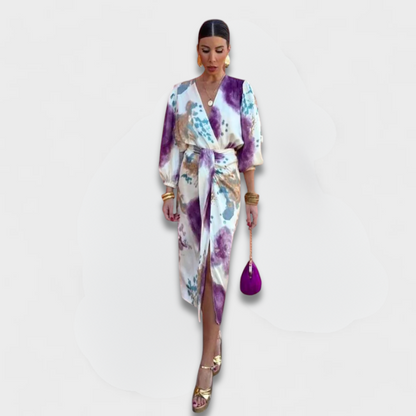 Velira | Violet V-Neck Dress