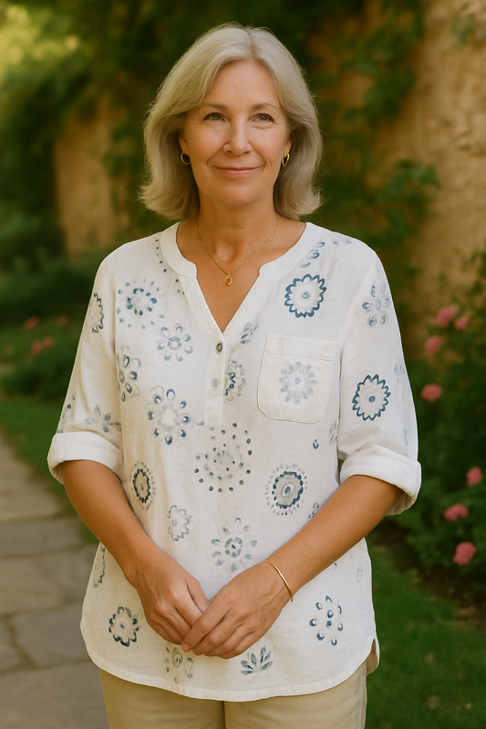Lyara | Printed V-Neck Blouse