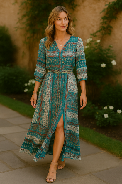 Isalina | Boho Midi Dress